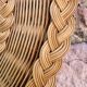 50s woven wicker mirror