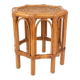 Tabouret vintage octogonal en rotin et cannage