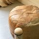 Pouf patchwork of natural cognac leather by De Sede, design 1970.