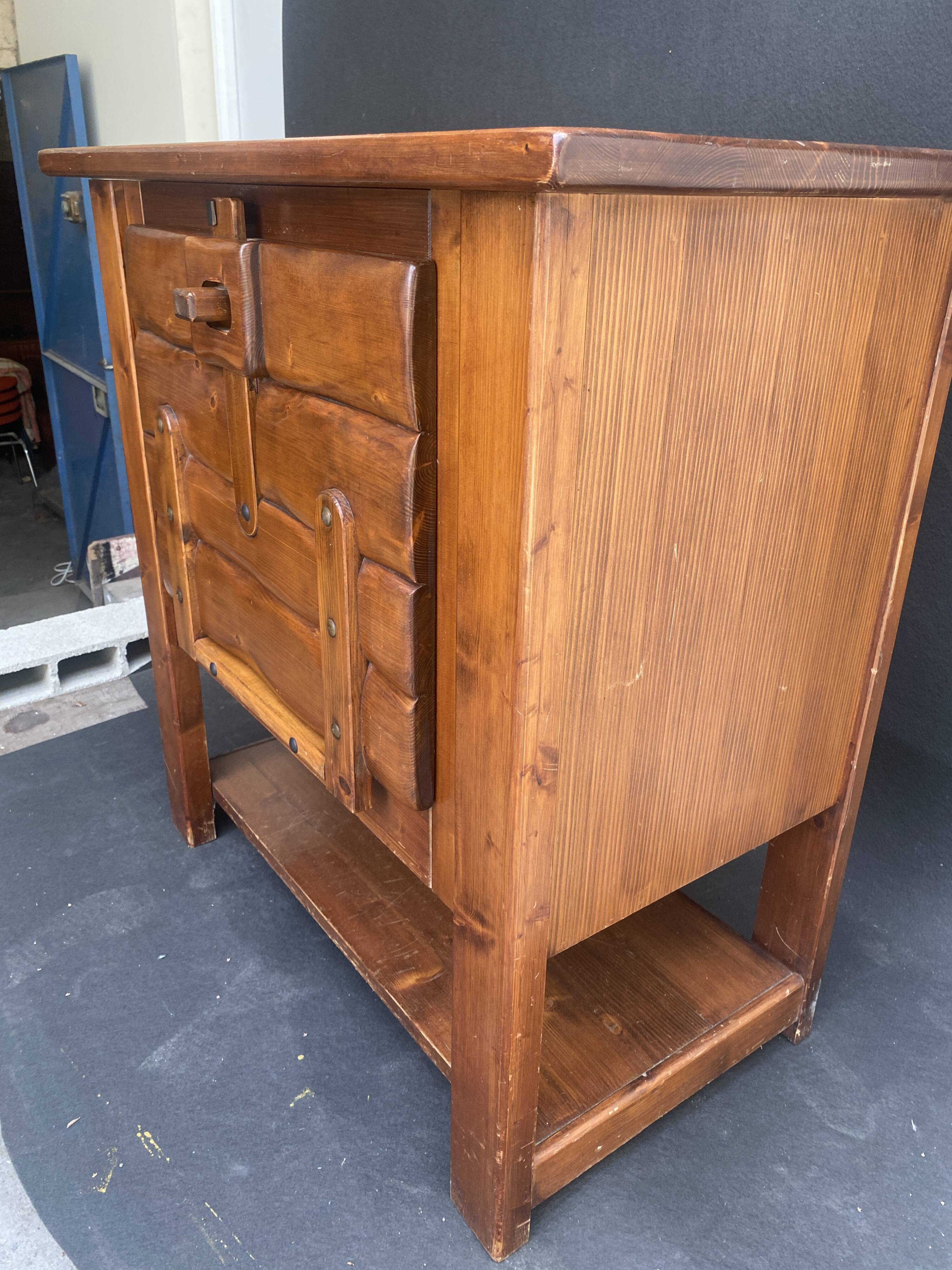 Vintage pine brutalist furniture