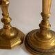 Set of 3 bronze and brass candlesticks, 19th century