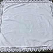 Nappe métis  bord crocheté main 84cm x 91cm