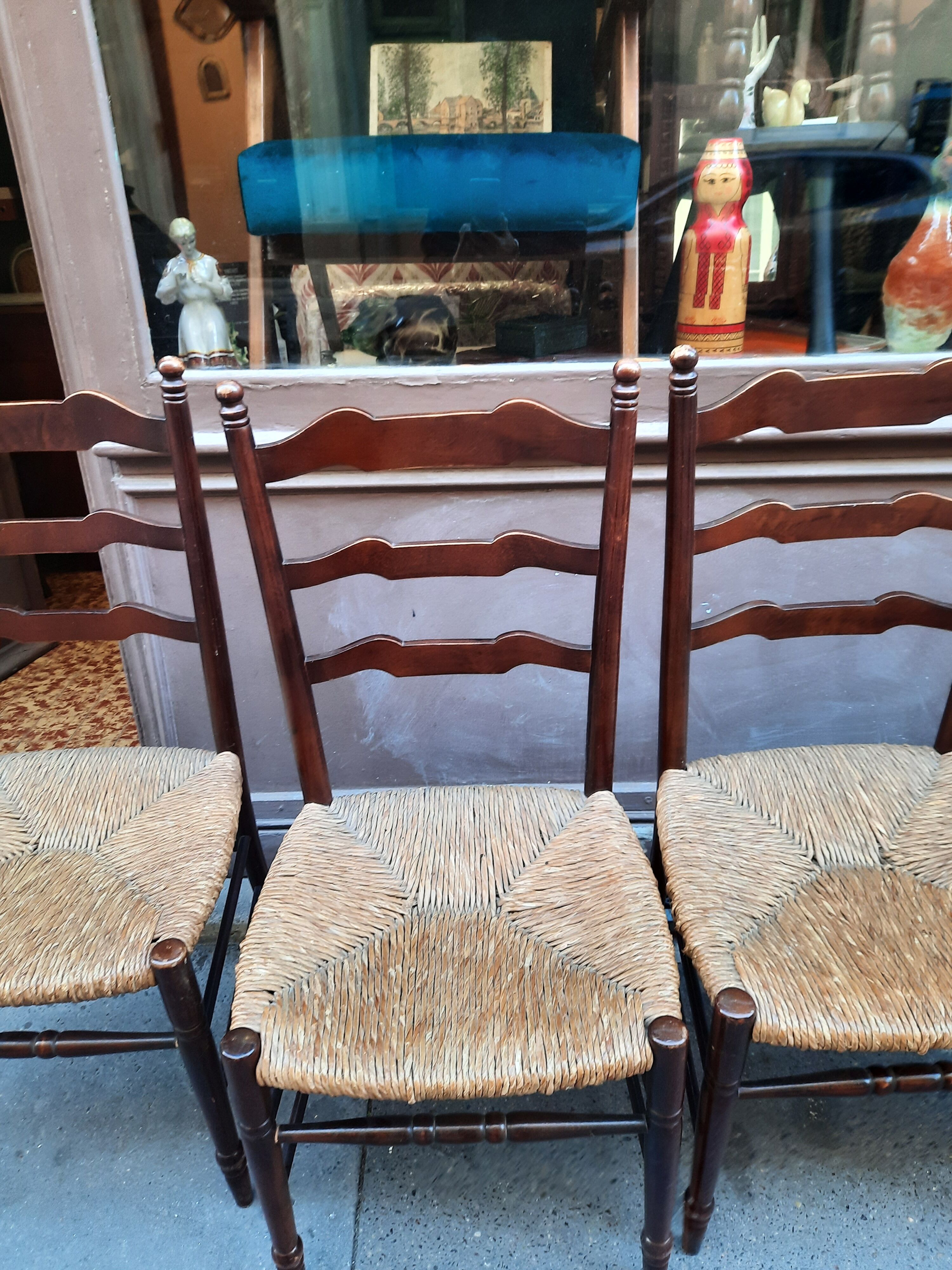 Lot de 4 chaise paillage