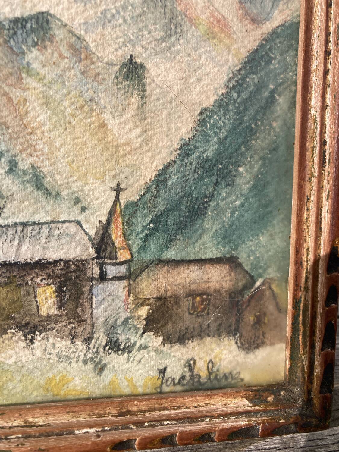 Tableau aquarelle sur papier de montagne