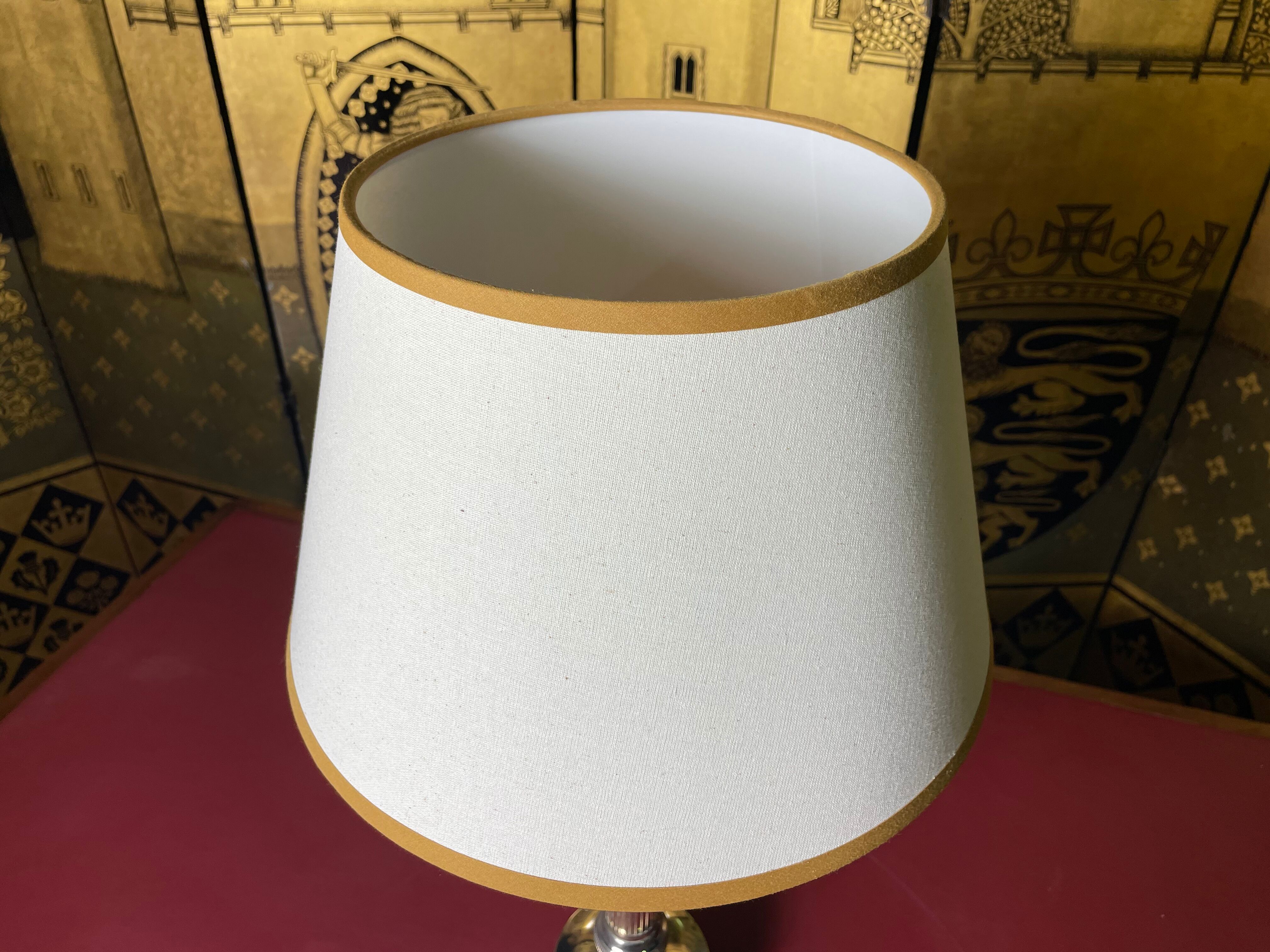 Table lamp Empire style chrome metal 1970