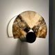 Rainbow wall lamp in alabaster and marble in the taste of Angelo Mangiarotti.