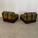 Armchairs / heater seventies checkered / British vintage pop