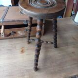 Beaded Tripod Mid-Height Stool