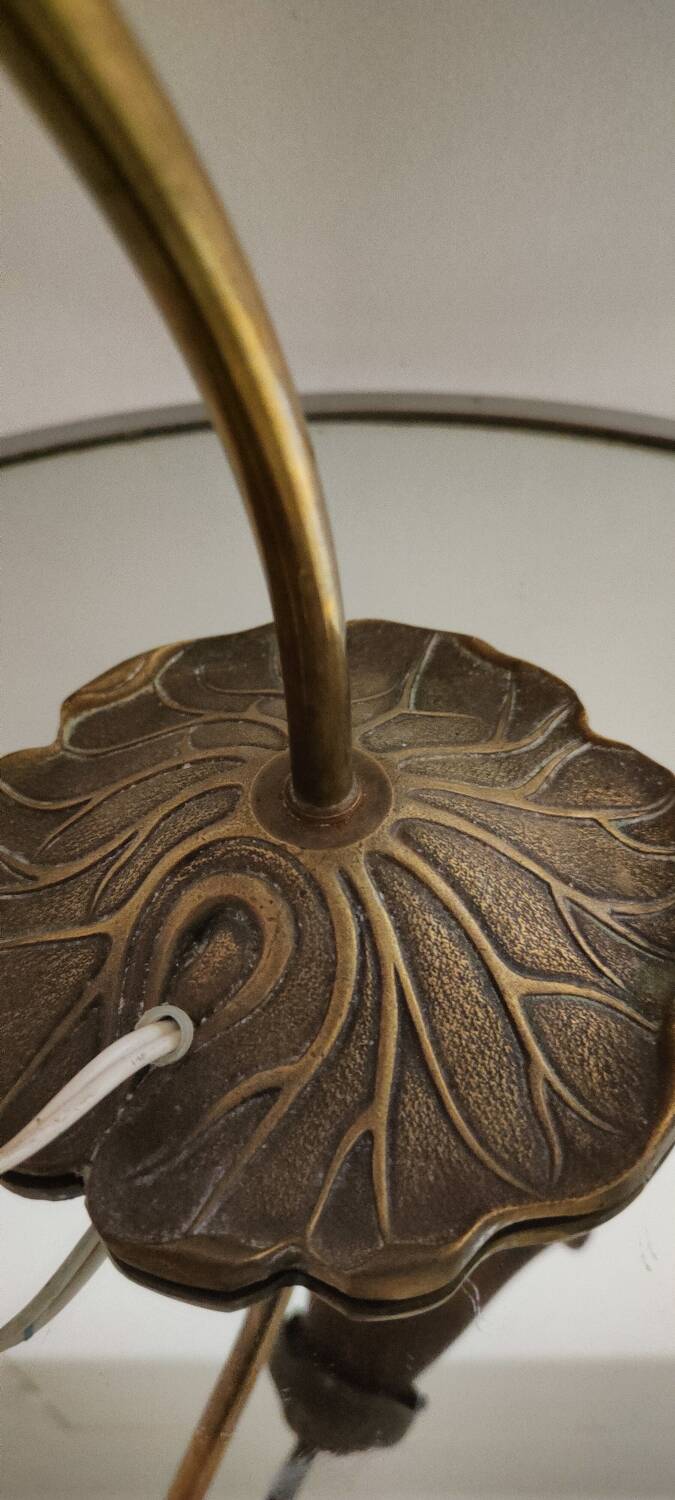Two art nouveau style tulip lamps signed art de France