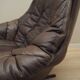 Leather swivel armchair, Danish design, 1960s, designer: H.W. Klein, manufacture: Bramin