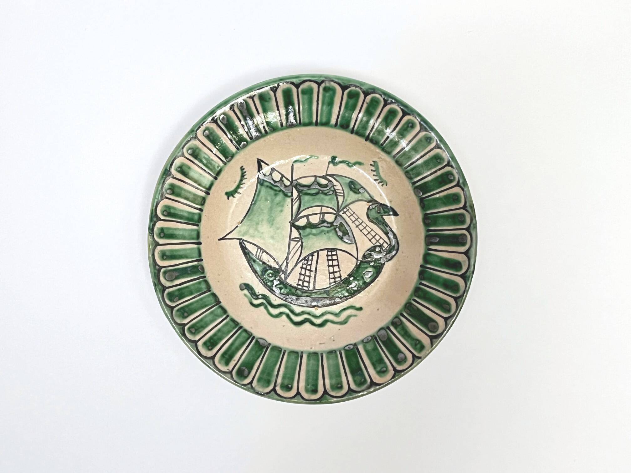 4 Vietri plates decorated by Fabbrica Ceramica Avallone, 1930s