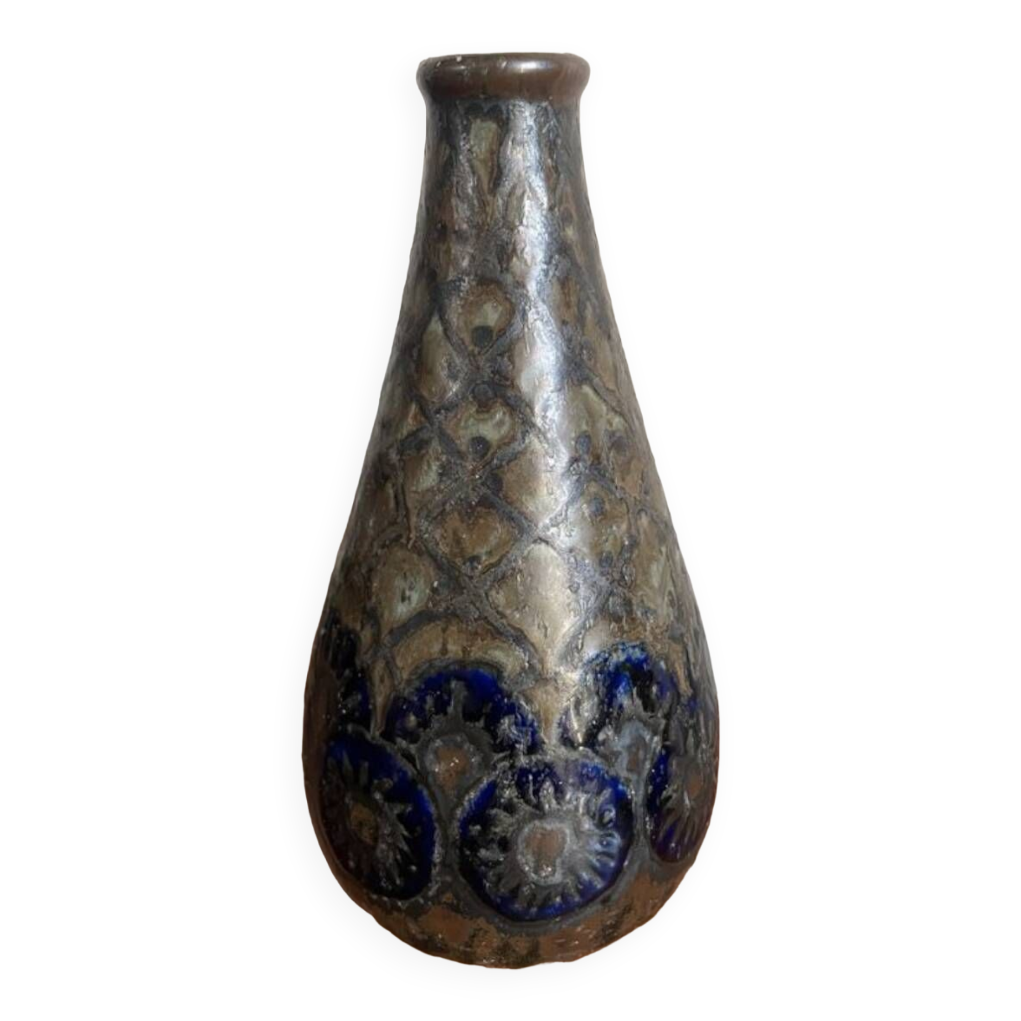 Vase en grès manufacture hb quimper, période odetta