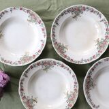 Soup plates x4, Onnaing, Guirlande model, 19th century