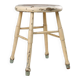 White Rustic Stool with Authentic Patina, Belgium 1930s