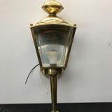 Gold metal lantern wall light with vintage beveled glass