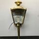 Gold metal lantern wall light with vintage beveled glass