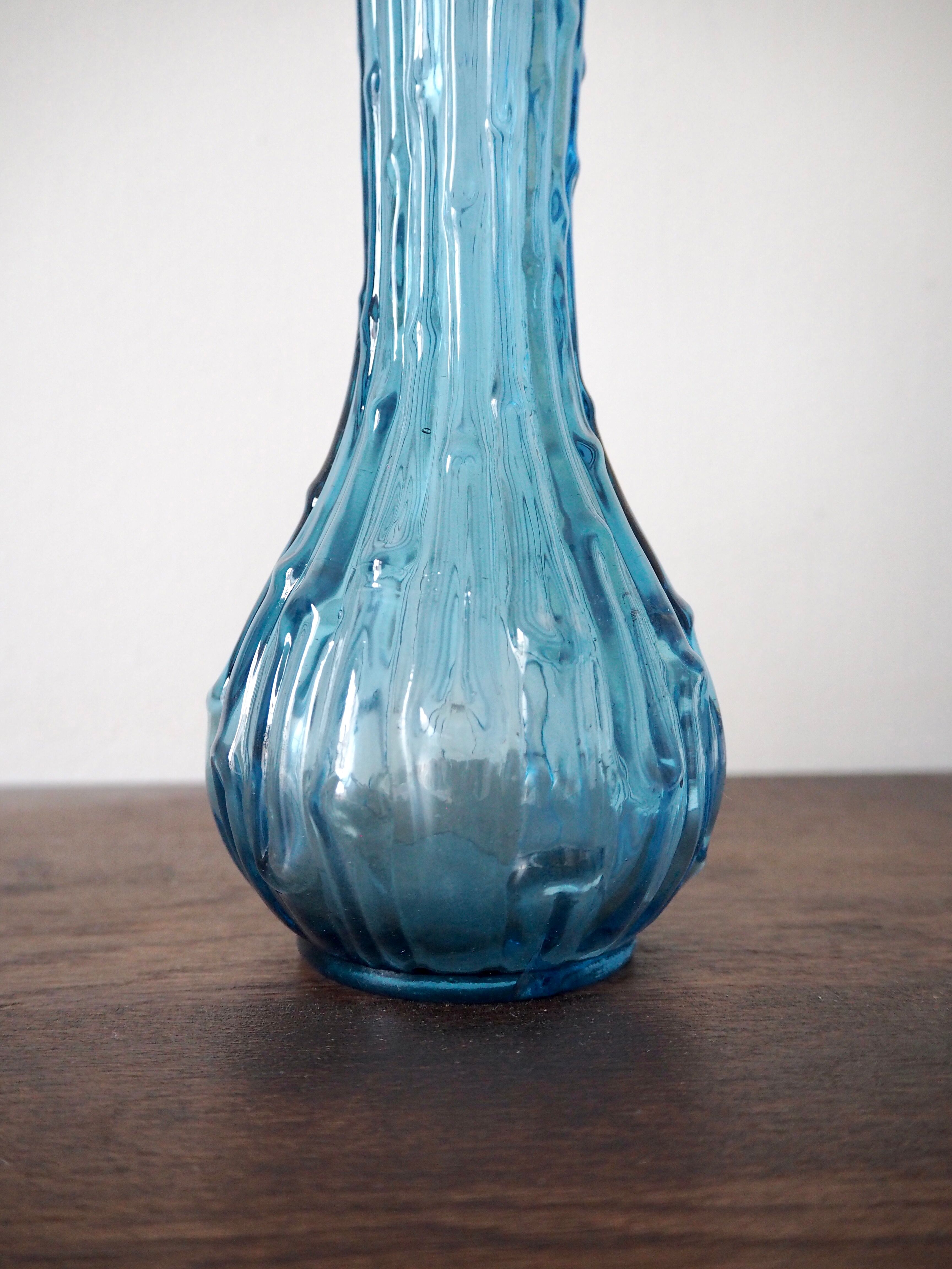 Blue glass vase Empoli style