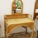 Dressing table and mirror Bamboo Blond rattan