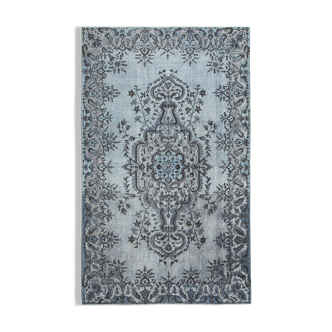 Handmade antique turkish 1980s 175 cm x 290 cm grey rug