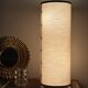 Linen and metal floor lamp