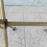 Vintage serving tray in brass and smoked glass 1960