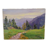 Georges Planes (1897-1977) Valley Landscape, Riverbank (double-sided)