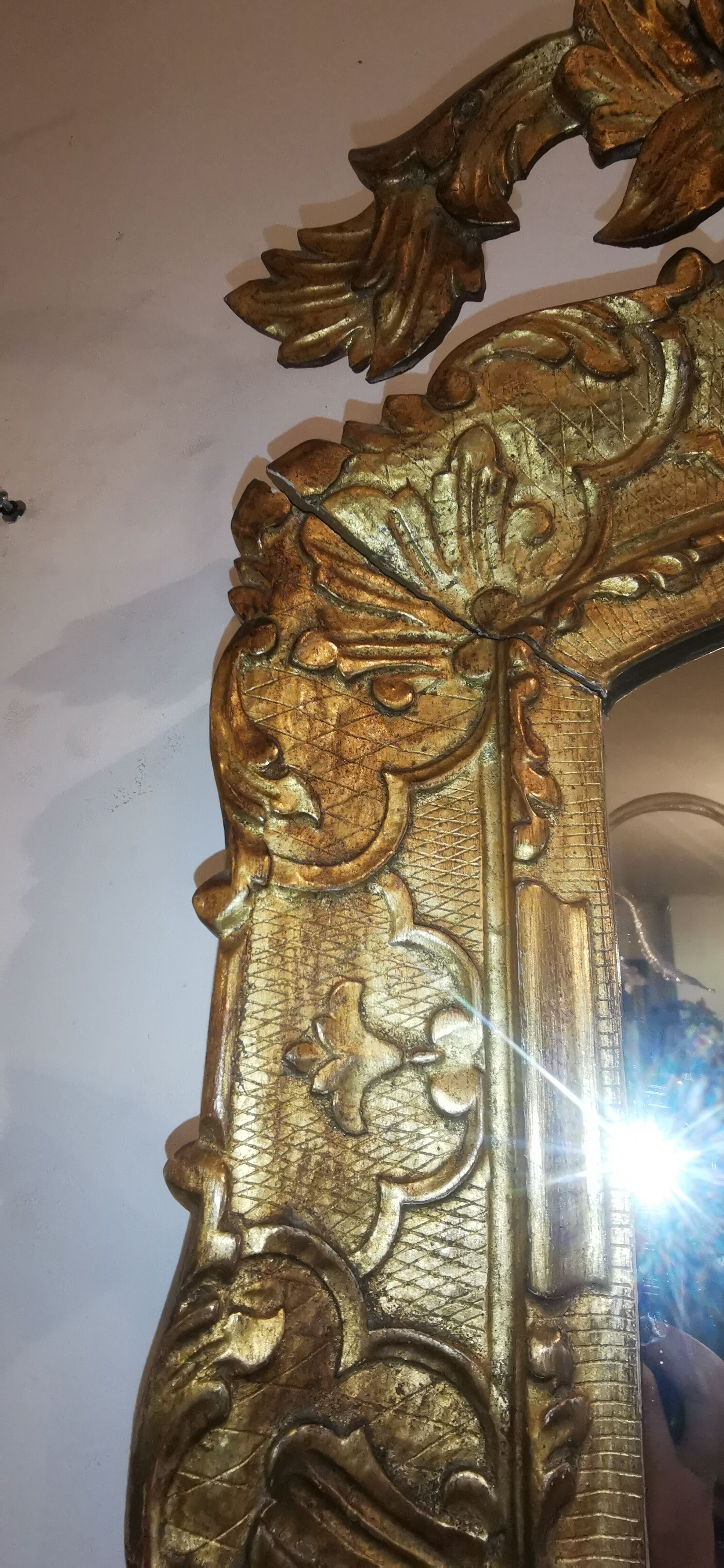 Gilded wood mirror Rockery