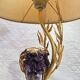Lamp with amethyst inlay "Lucifer" by Willi Daro