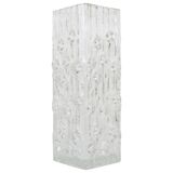 Peill & Putzler Modern Square Op Art Vase in Frosted Glass, Germany, 1970s