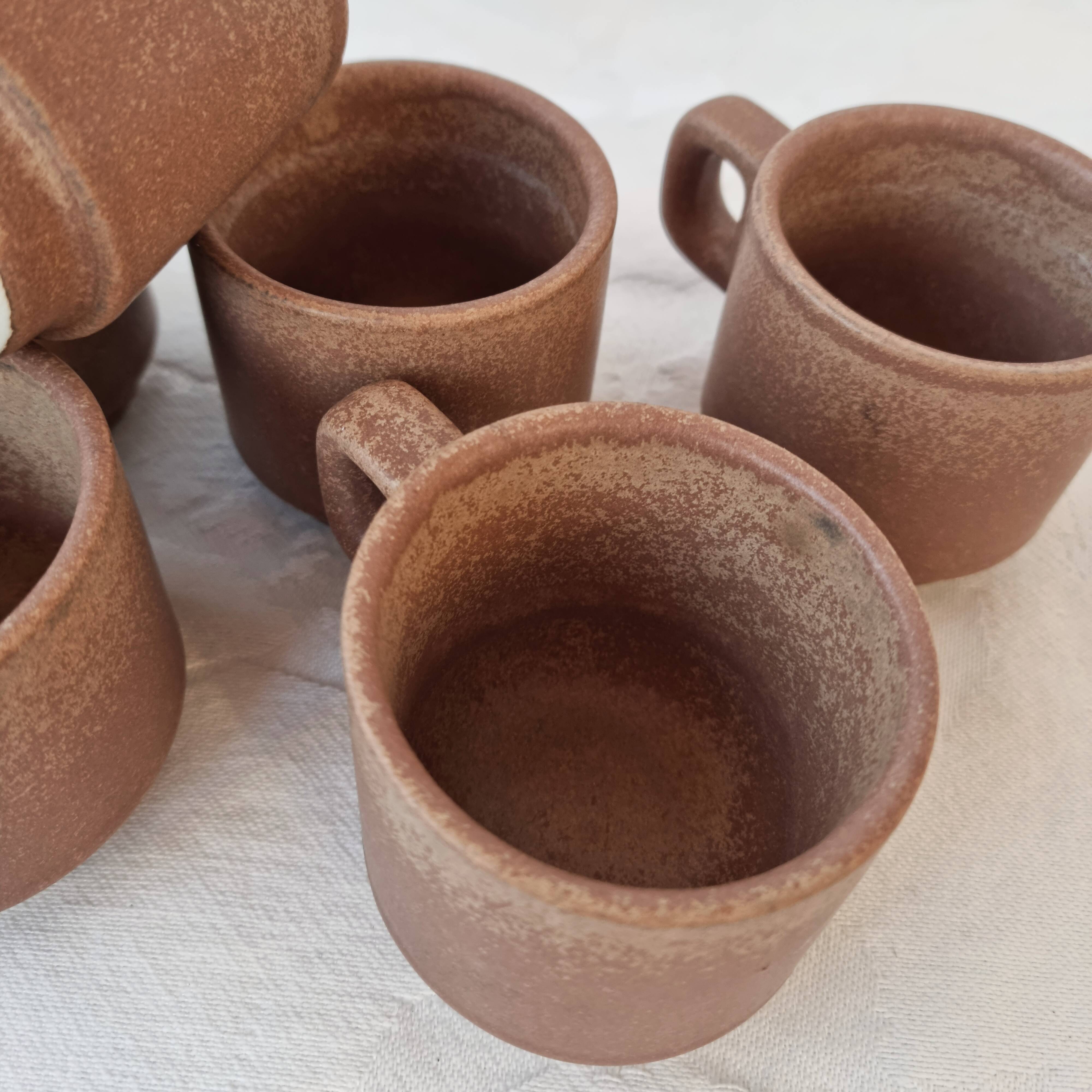 Set of 6 sandstone cups