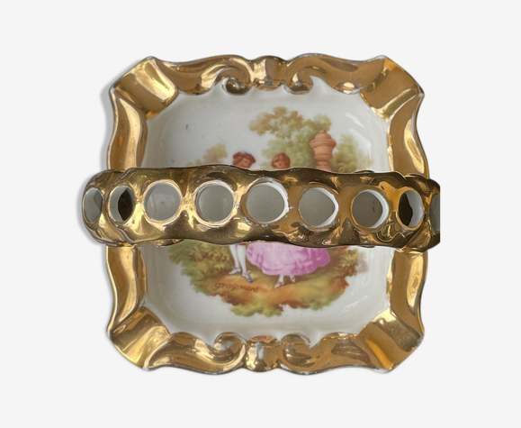 Cendrier porte cigarettes en porcelaine de Limoges