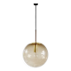 Suspension/plafonnier sphérique en verre fumé à bulles d'air, grand modèle, style milieu du XXe siècle, provenant de Limbourg, Allemagne, années 1970