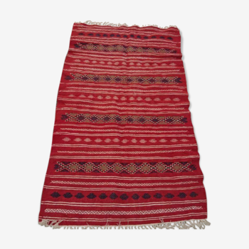 Red Berber kilim handmade carpets 200x118cm