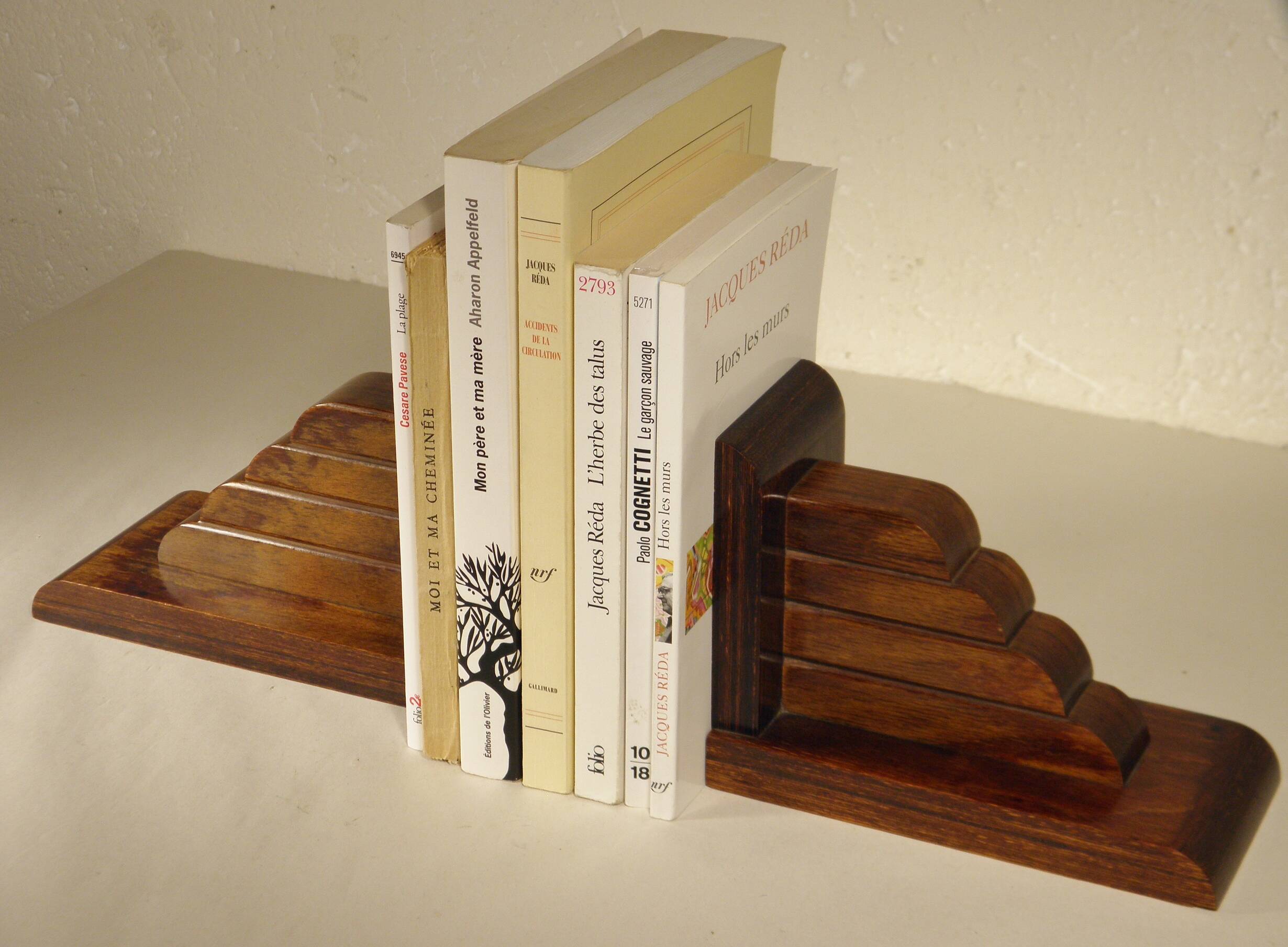 Art Deco bookend in exotic wood