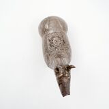 Boîte à bétel ancienne en métal argenté - Cambodge, première moitié du 20ème siècle