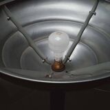 Art Deco floor lamp in oak, metal and glass, circa 1930