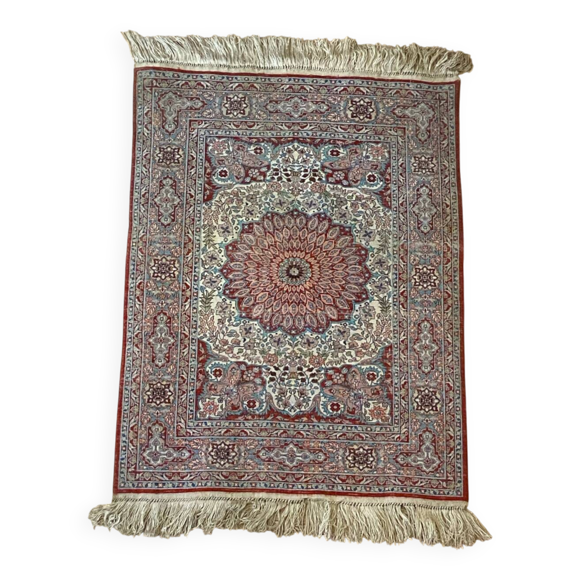 Handmade Persian silk carpet