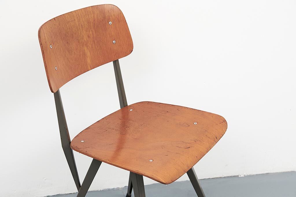 AS87 Scandinavian industrial chair, grey oak