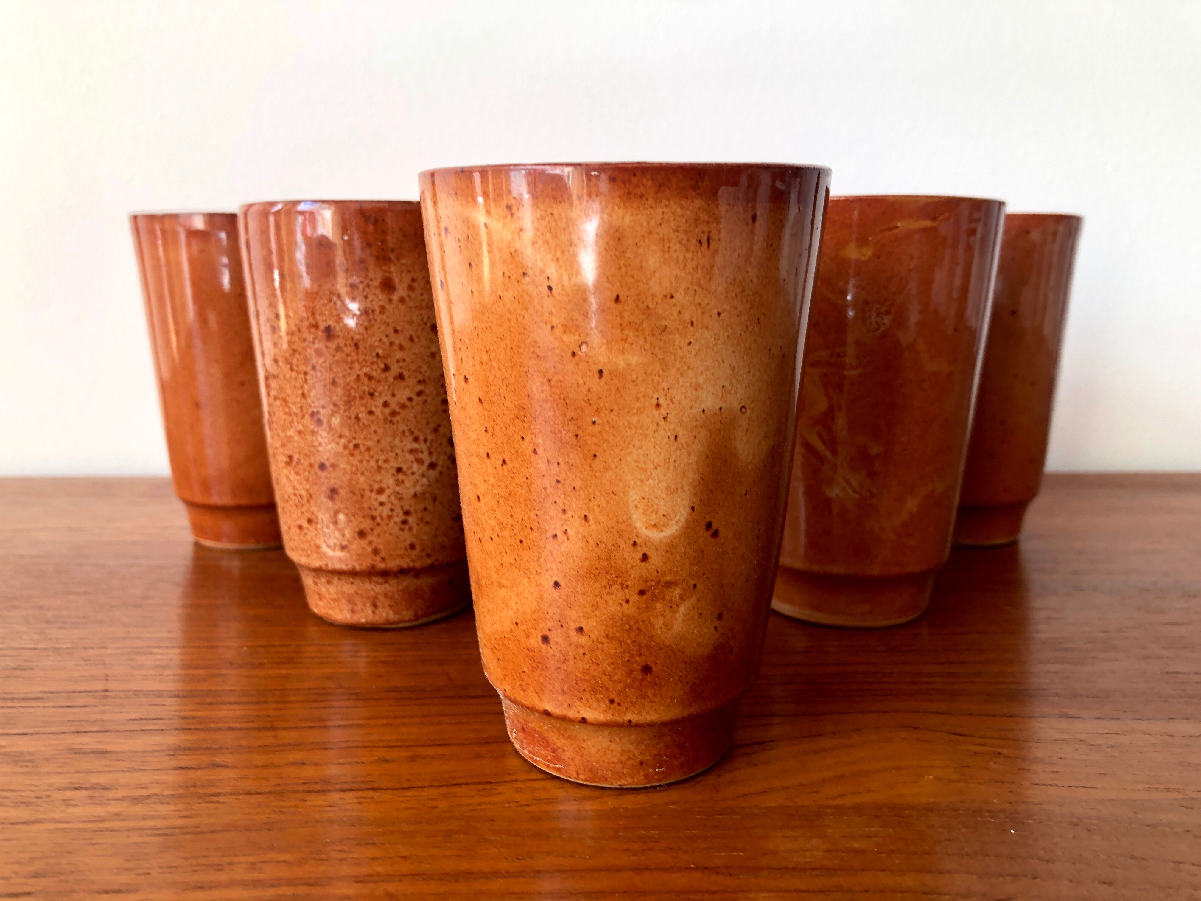 Digoin cups in glazed stoneware