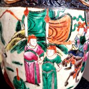 Pair of large ceramic vases from Nanking, China, Asian decor.