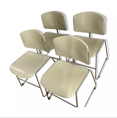 4 chaises Max Stacker pour Strafor 1970