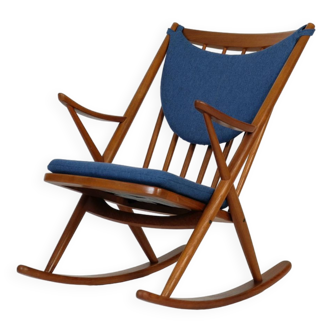 Rocking Chair danois en teck par Franz Reenskaug pour Bramin - 1960