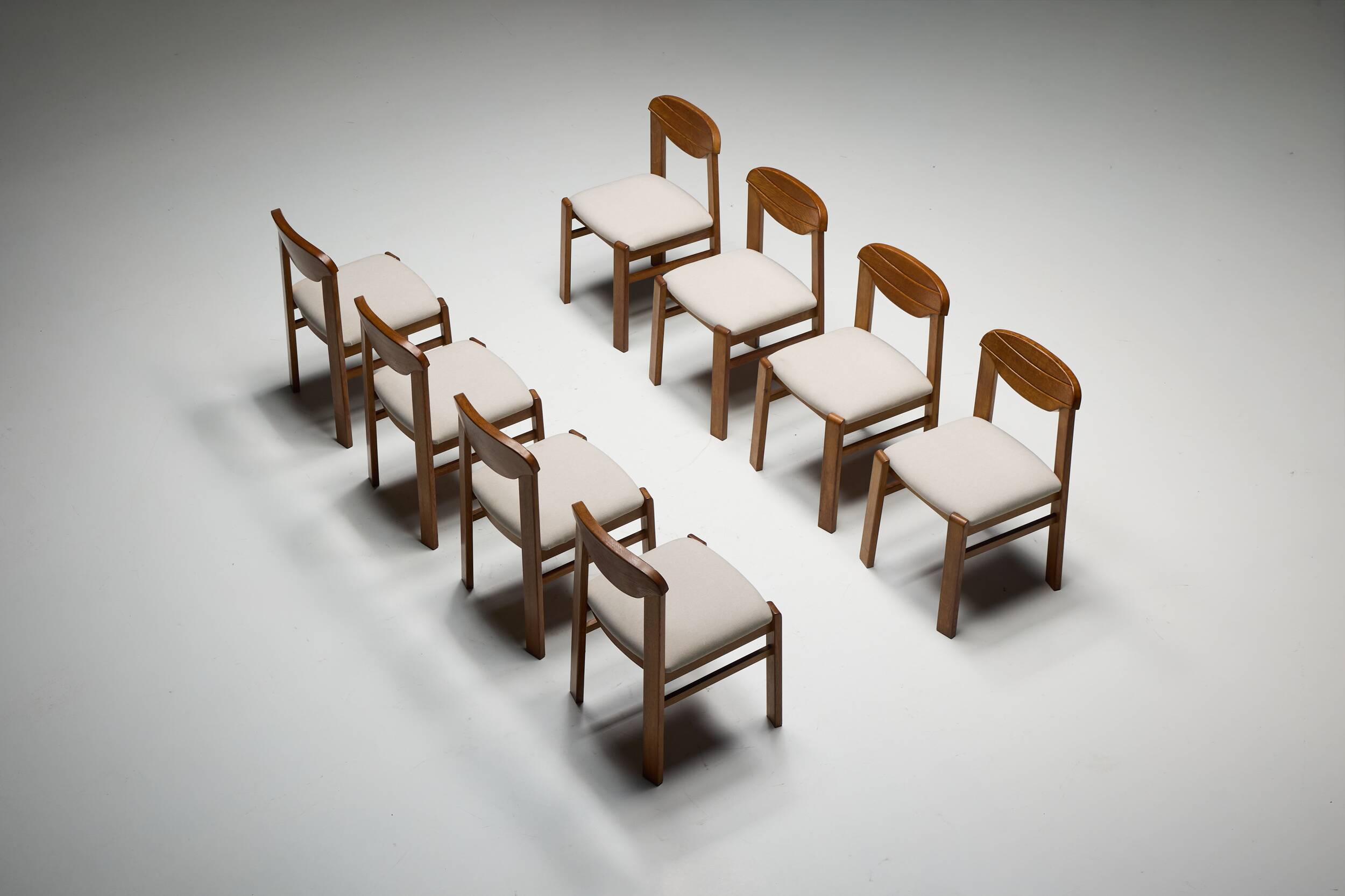 Brutalist dining chairs, France, 1960s