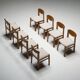 Brutalist dining chairs, France, 1960s