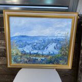 Old painting View of Rouen signed Lallemand