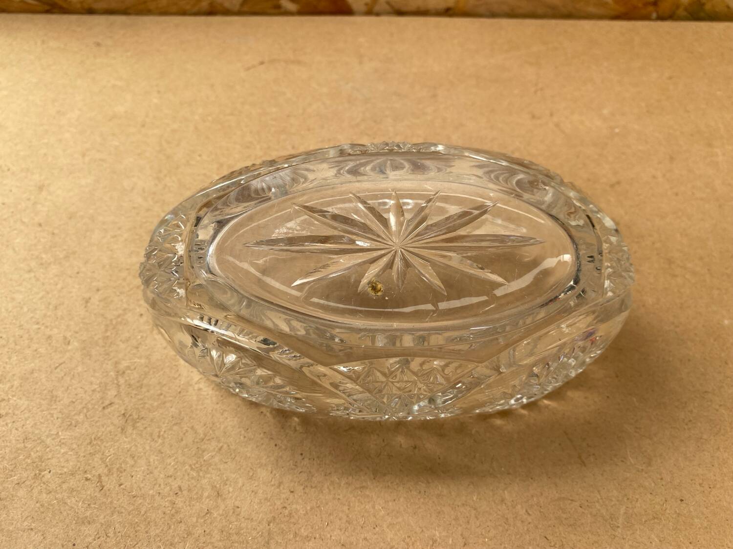 Antique cut crystal centerpiece cup 50s vintage