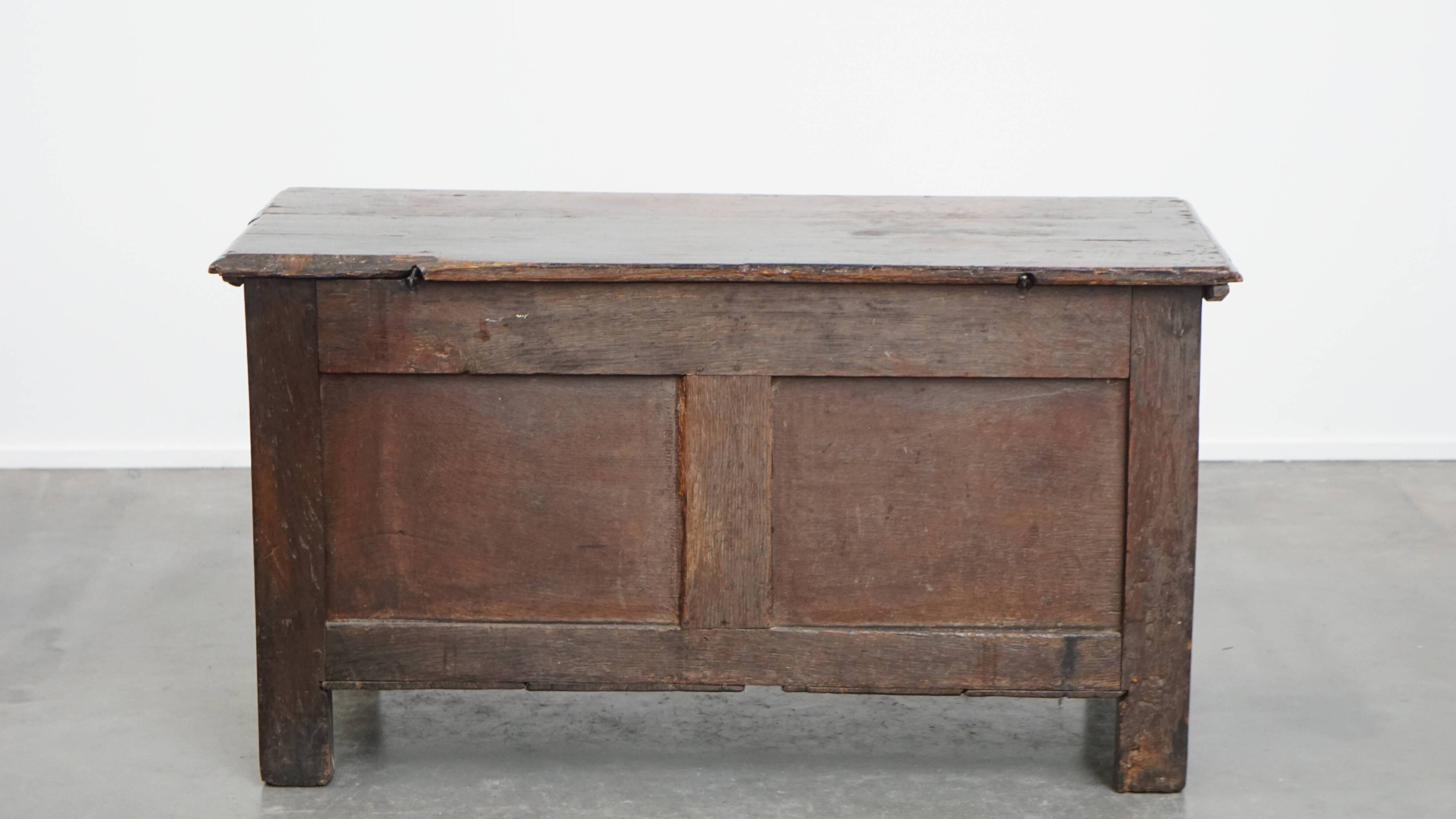 Antique 17th-century English oak chest