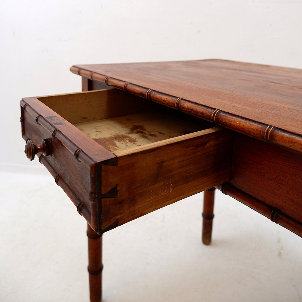 French faux bamboo desk in pine - Early 20th century