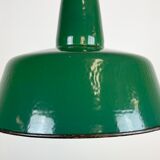 Industrial Green Enamel Pendant Lamp, 1960s