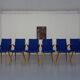 Mid-Century German Boomerang Armchairs in Cherrywood, Set of 6
